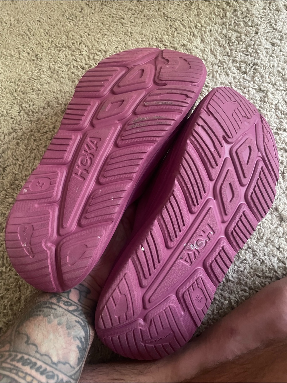 Hoka Pink Outsole Pair